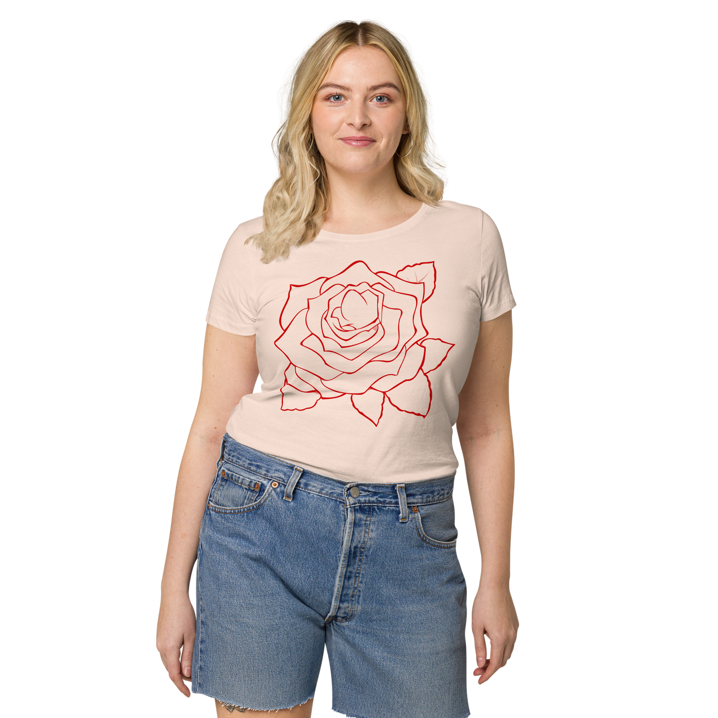 UNIFERENT VALENTINE BLOOD Rose light Women’s basic organic t-shirt (93)