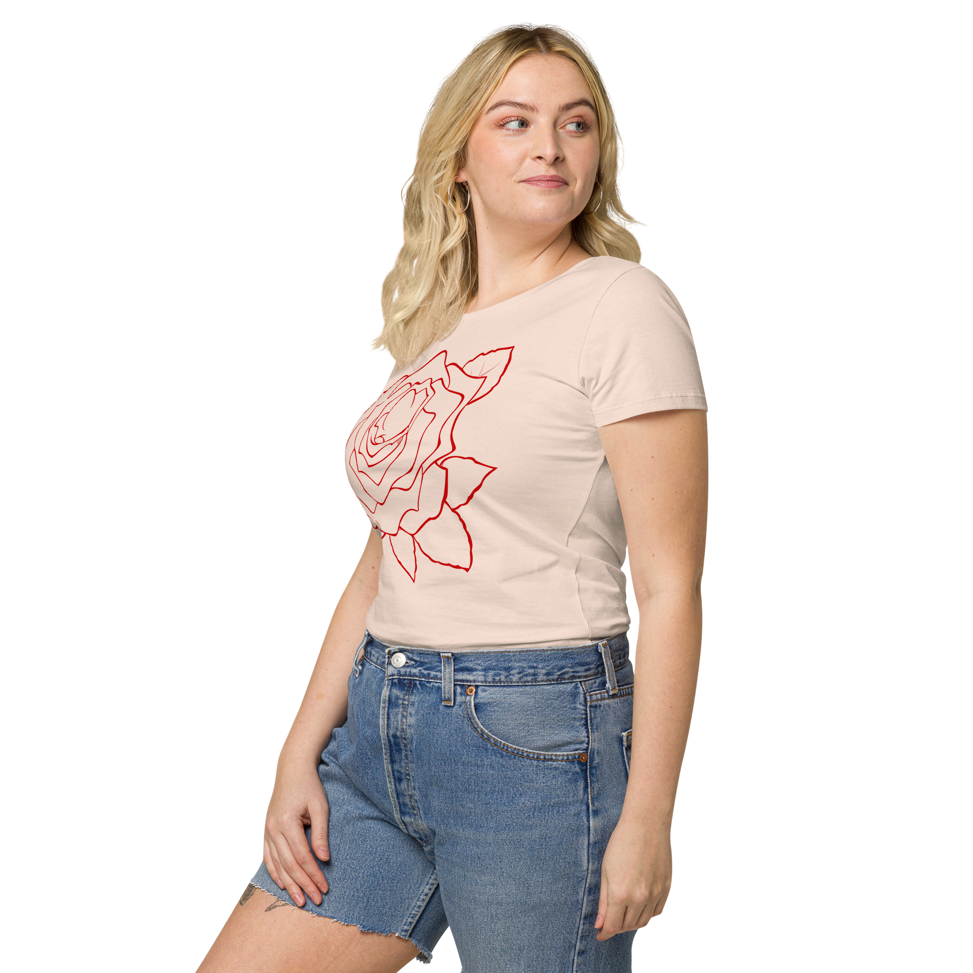 UNIFERENT VALENTINE BLOOD Rose light Women’s basic organic t-shirt (93)