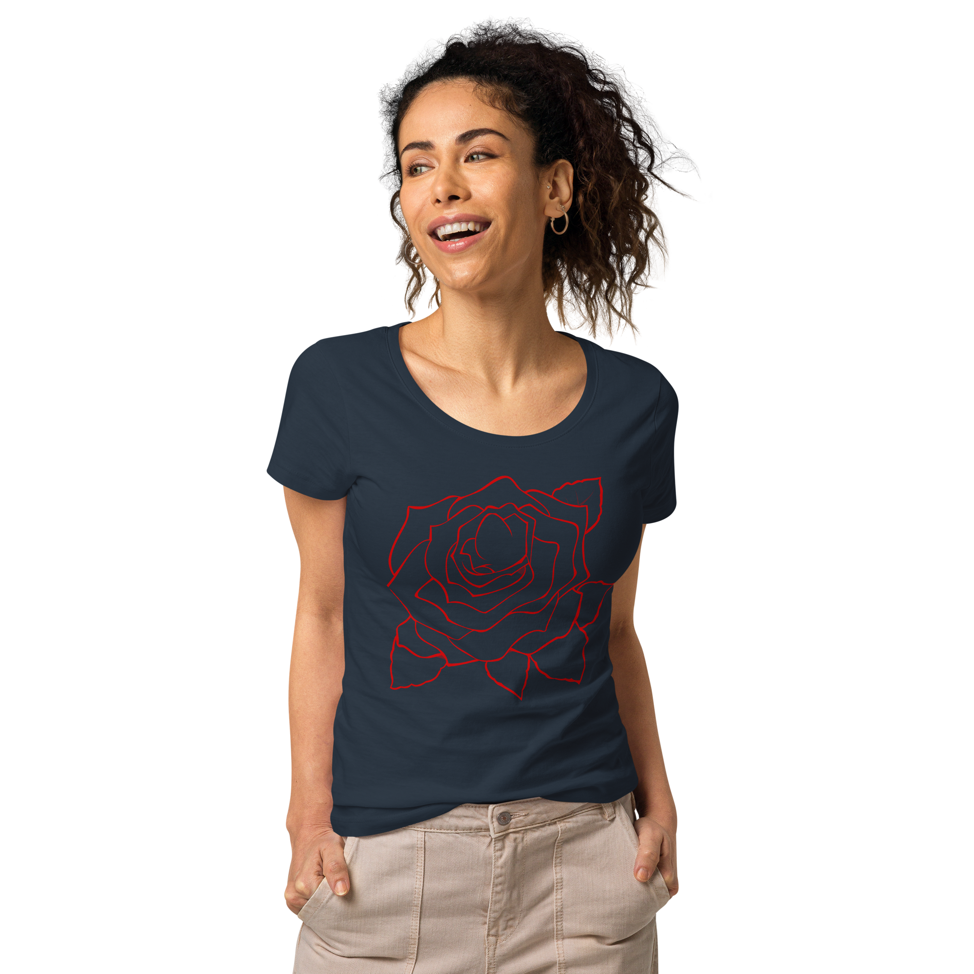 UNIFERENT VALENTINE BLOOD Rose Dark Women’s basic organic t-shirt (94)