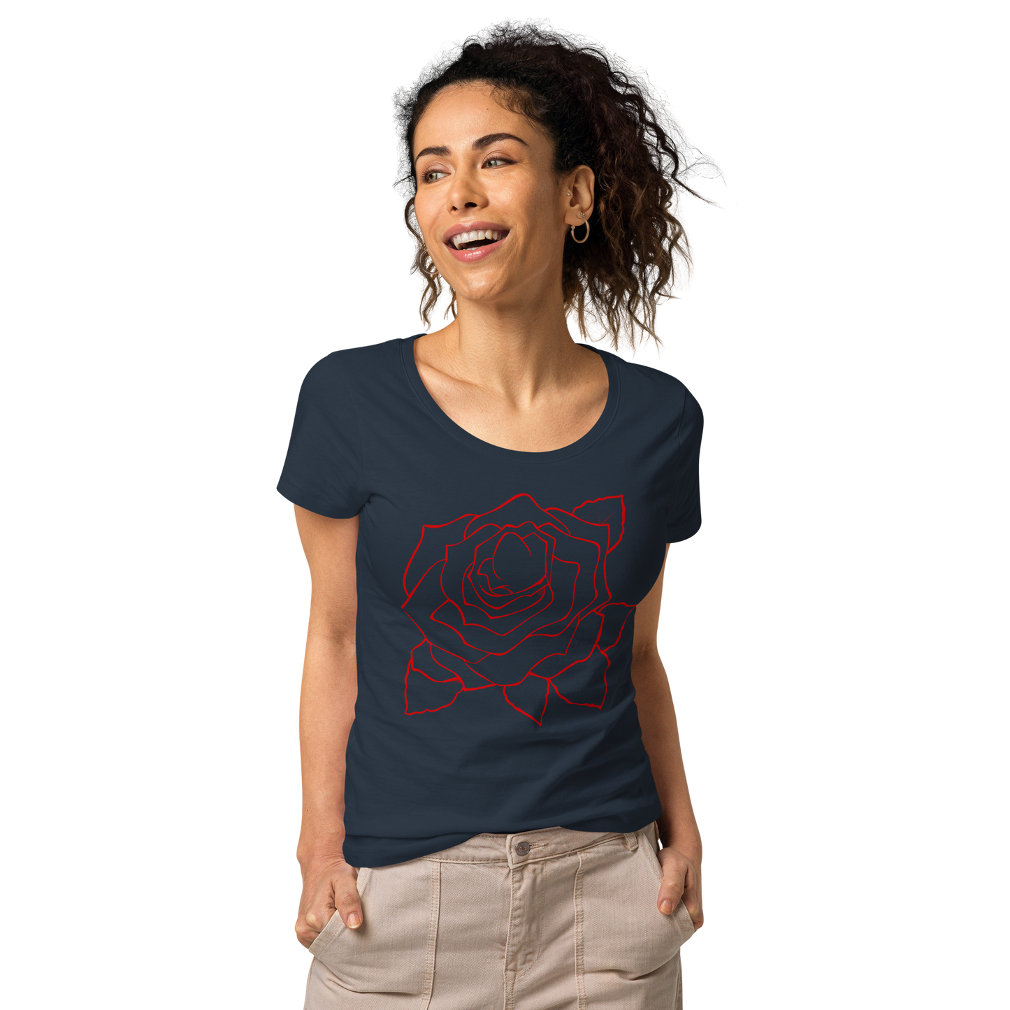 UNIFERENT VALENTINE BLOOD Rose Dark Women’s basic organic t-shirt (94)