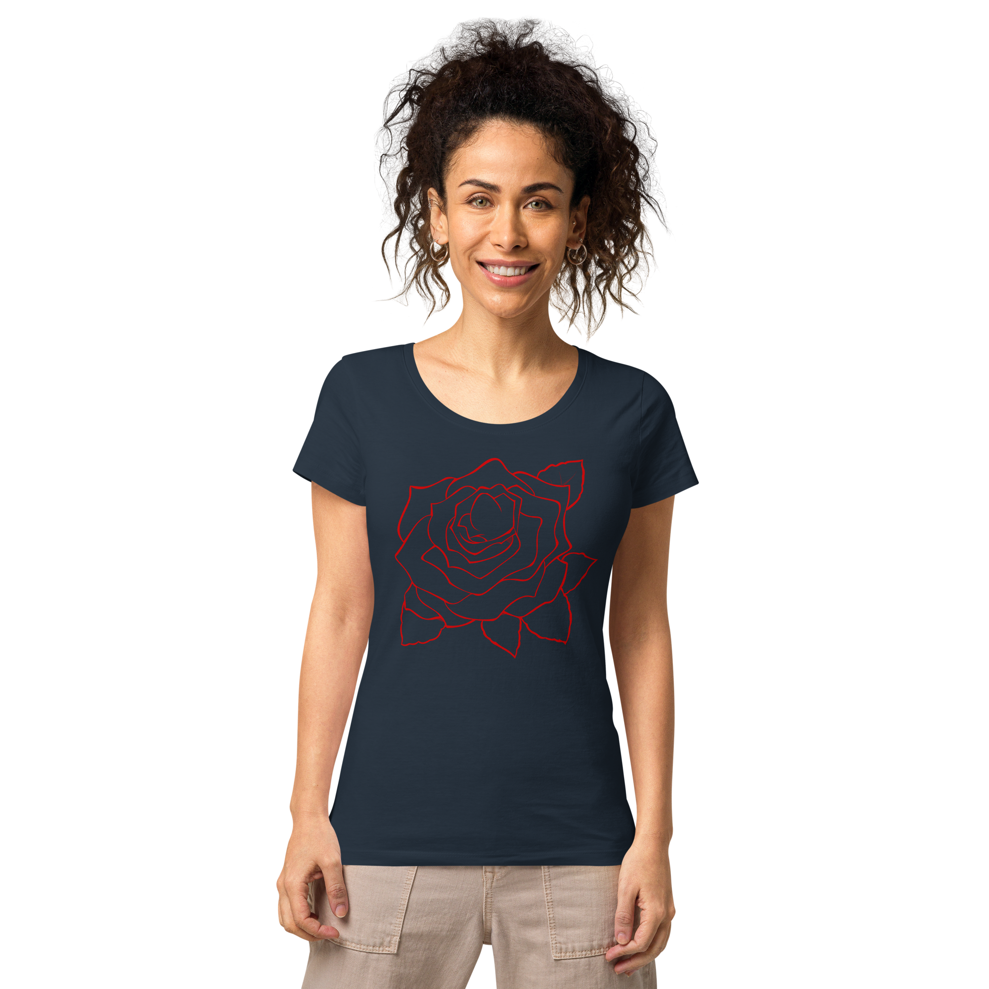 UNIFERENT VALENTINE BLOOD Rose Dark Women’s basic organic t-shirt (94)