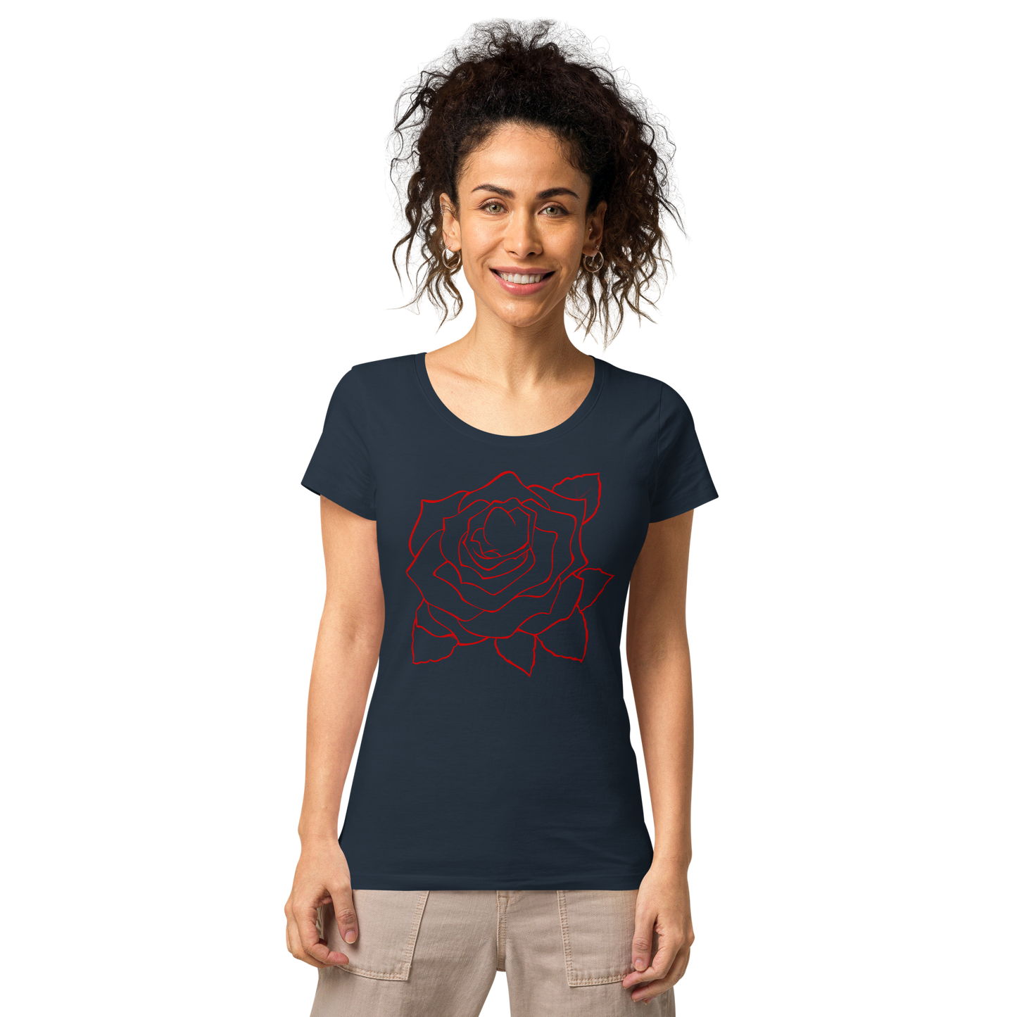 UNIFERENT VALENTINE BLOOD Rose Dark Women’s basic organic t-shirt (94)