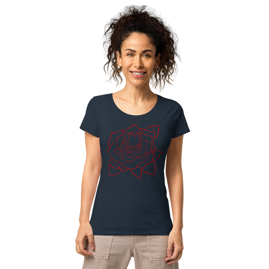 UNIFERENT VALENTINE BLOOD Rose Dark Women’s basic organic t-shirt (94)