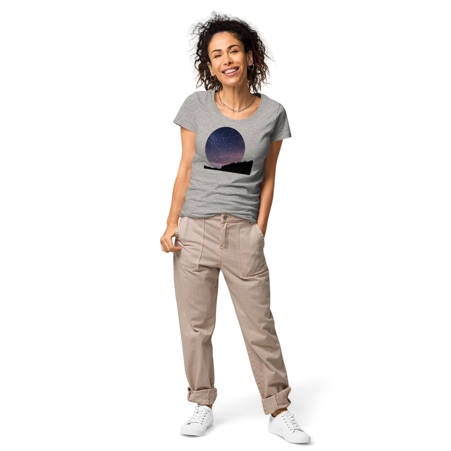 UNIFERENT DARK SKIES 2023 Women’s basic organic t-shirt (78)