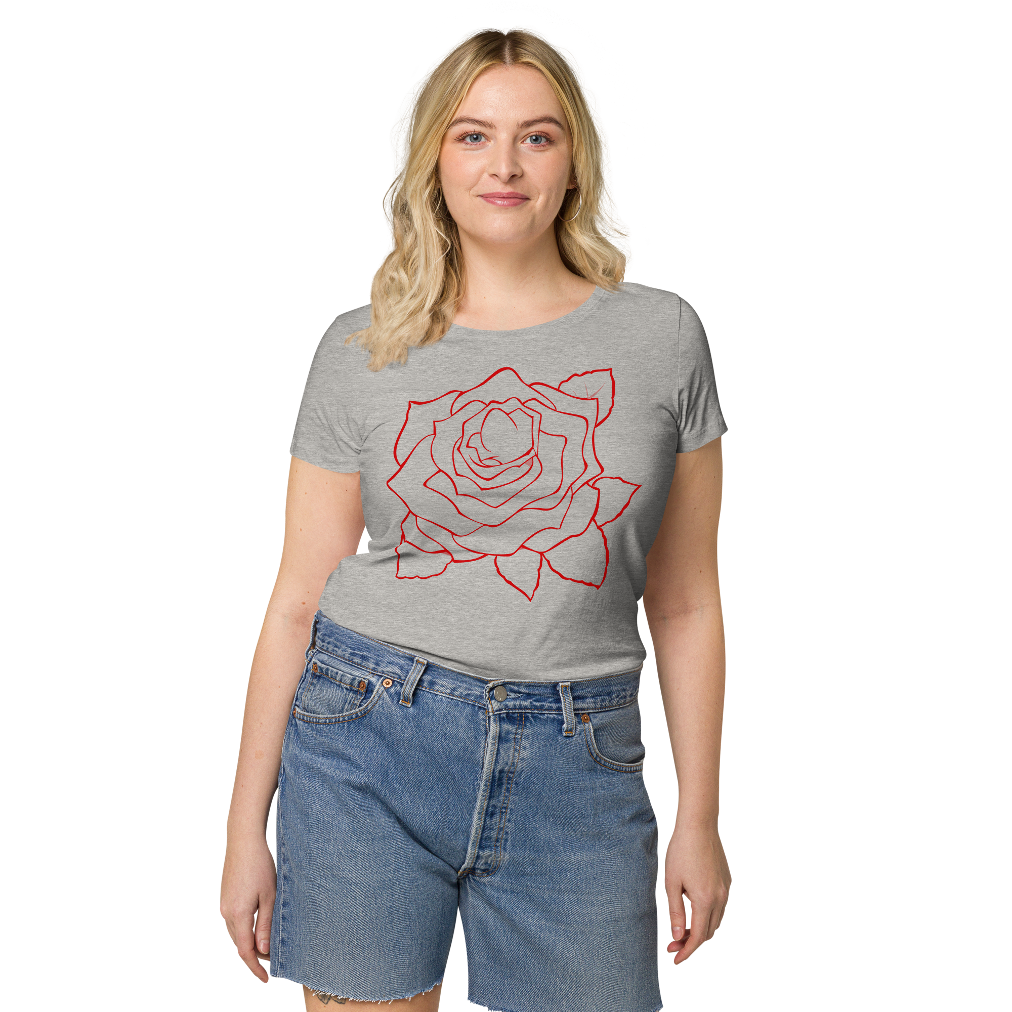 UNIFERENT VALENTINE BLOOD Rose light Women’s basic organic t-shirt (93)