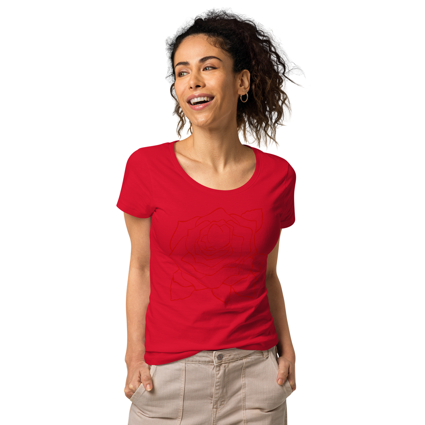 UNIFERENT VALENTINE BLOOD Rose Dark Women’s basic organic t-shirt (94)