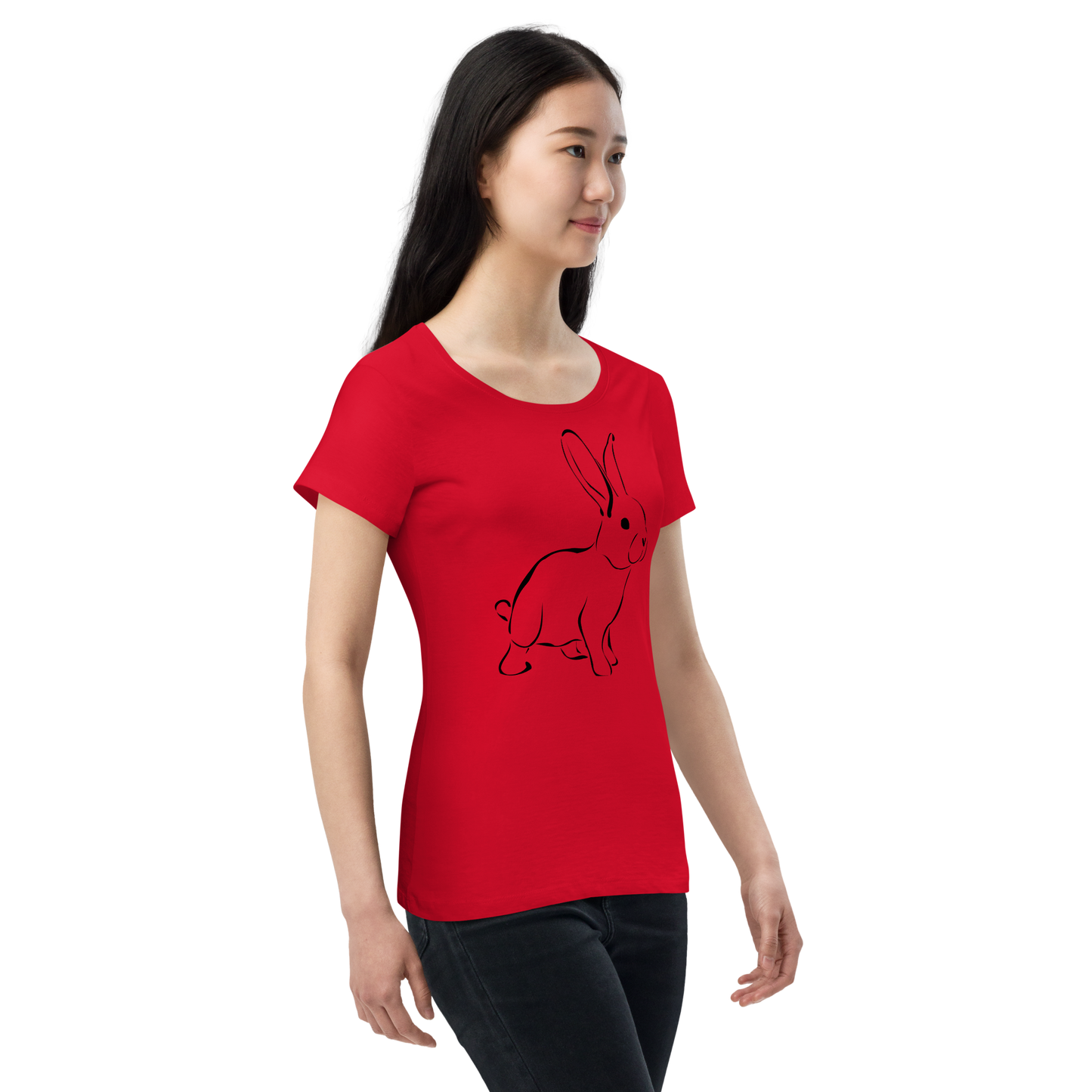 UNIFERENT CNY 2023 Dark Logo With back symbol Women’s basic organic slim fit soft touch t-shirt (75)