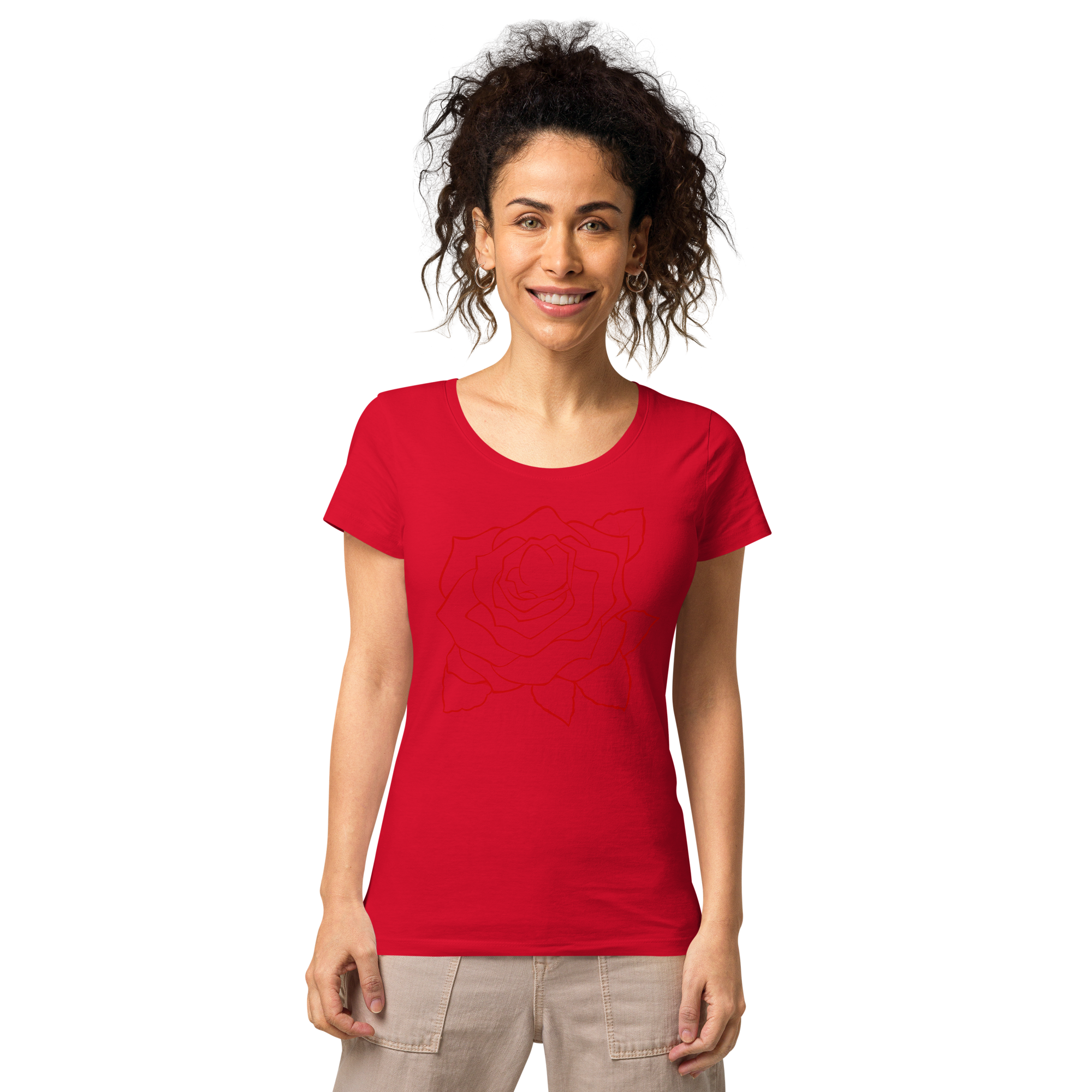 UNIFERENT VALENTINE BLOOD Rose Dark Women’s basic organic t-shirt (94)