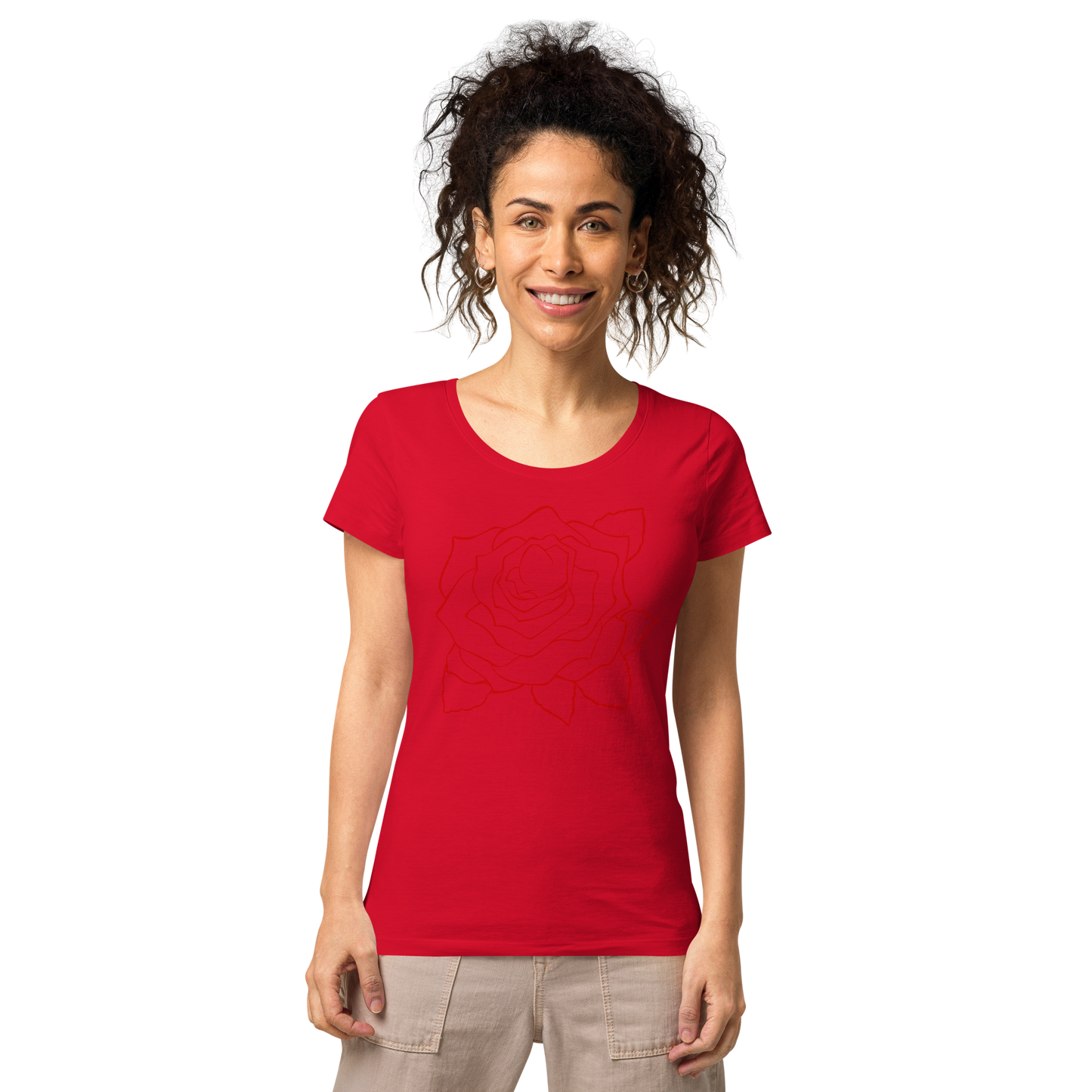 UNIFERENT VALENTINE BLOOD Rose Dark Women’s basic organic t-shirt (94)