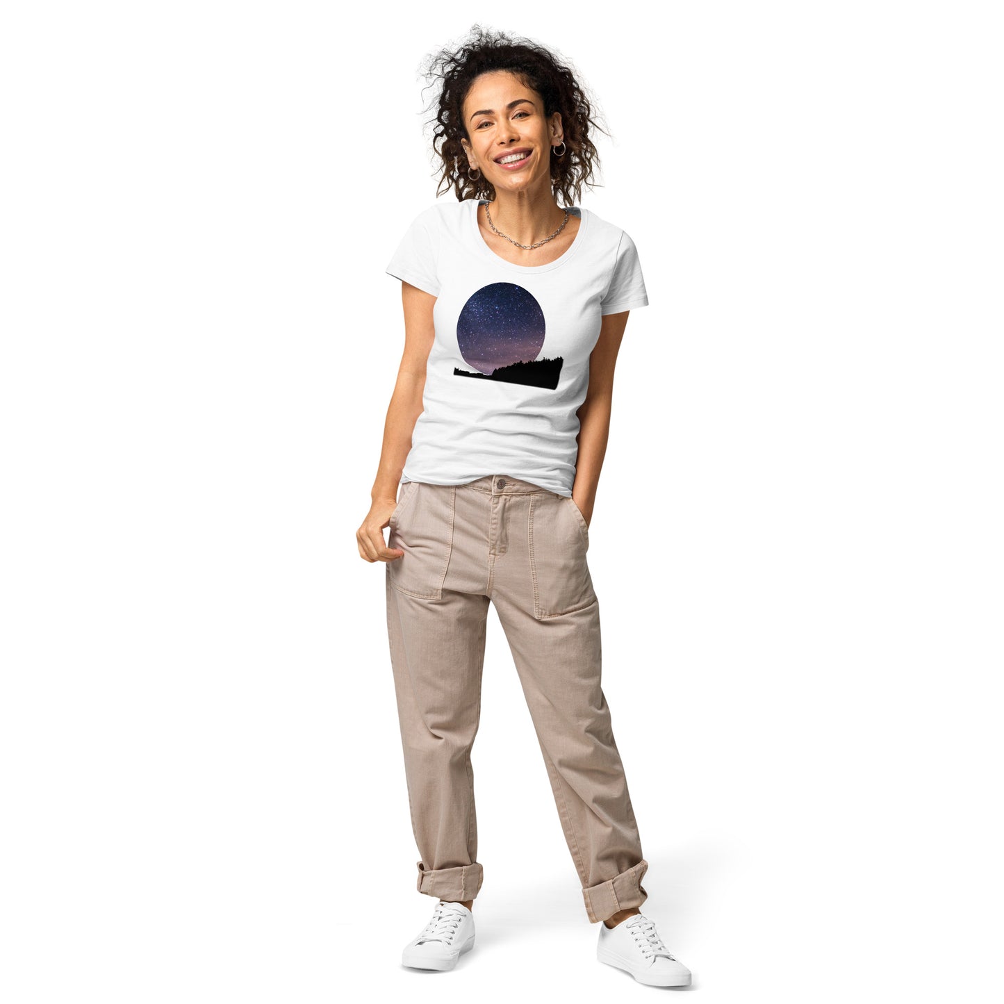 UNIFERENT DARK SKIES 2023 Women’s basic organic t-shirt (78)